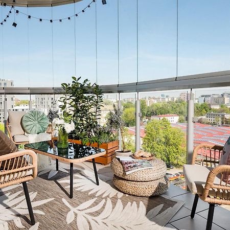 Luxury 2-Bedroom Penthouse Warsaw Skyline 15M Terrace, Garage, Gym, Rooftop & Only 500 M To Metro Exterior foto